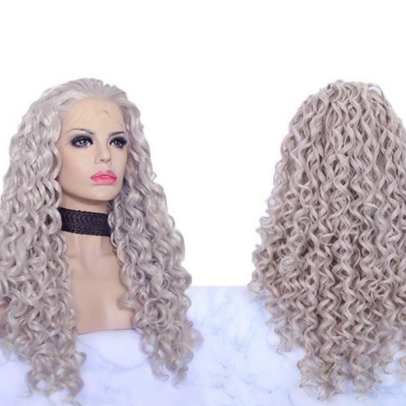 Gray Curly Wave Lace Front Wig